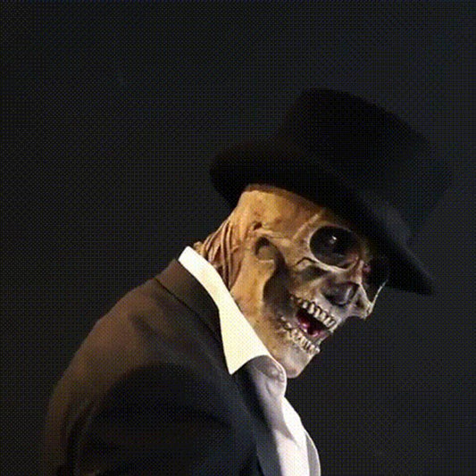 Halloween Brain Skeleton Latex Headgear Costume for Adults - Spooky Party Mask