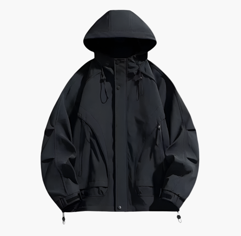 Men's Waterproof Windbreaker Outdoor Jacket – Lightweight Hooded Shell for Casual & Active Wear