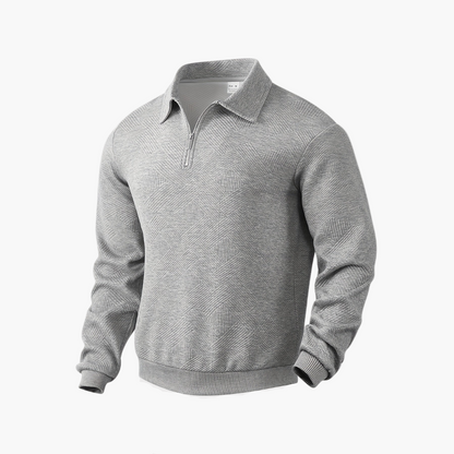 Men's Geometric Quarter-Zip Knit Sweater – Vintage-Inspired Casual Pullover