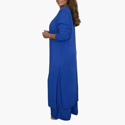 Women's Two-Piece Casual Longline Pantsuit – Relaxed Fit, Modern Versatile Outfit for Everyday and Events