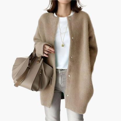 Women's Elegant Casual Knit Cardigan Jacket – Versatile Relaxed Fit Top for Everyday Style