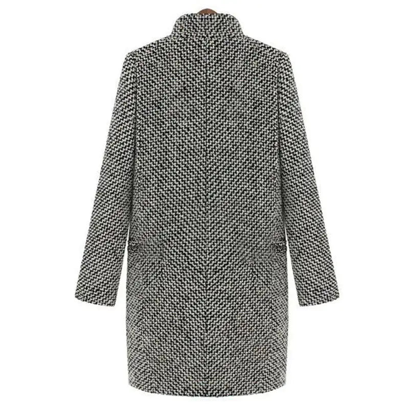 Women's Classic Wool Blend Winter Coat – Elegant Single Button Overcoat for Everyday & Events