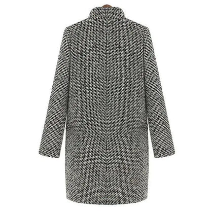 Women's Classic Wool Blend Winter Coat – Elegant Single Button Overcoat for Everyday & Events