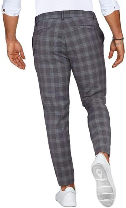 Men's Slim Fit Plaid Chino Pants – Trendy Casual and Smart Style