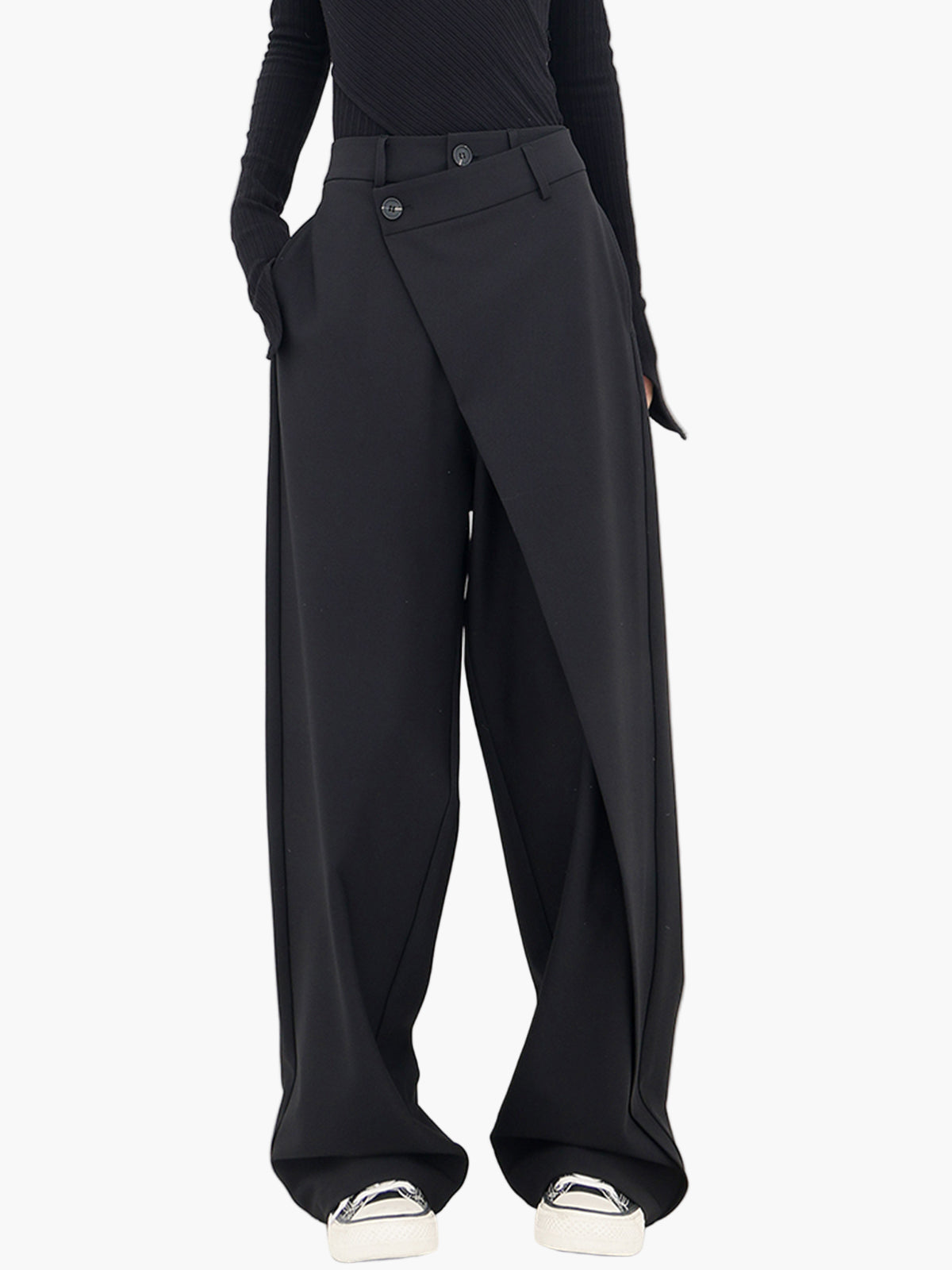 Women's Modern Wide-Leg Asymmetric Wrap Trousers for Versatile Styling
