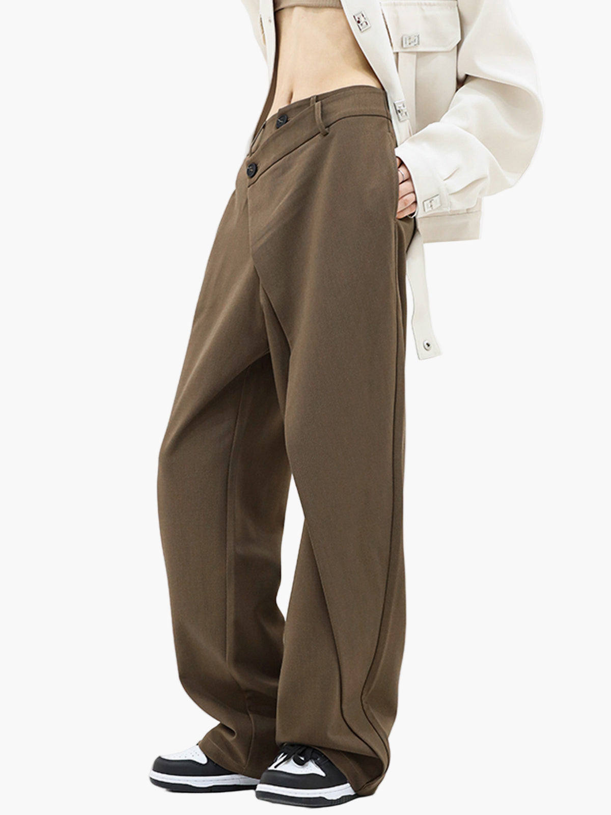 Women's Modern Wide-Leg Asymmetric Wrap Trousers for Versatile Styling