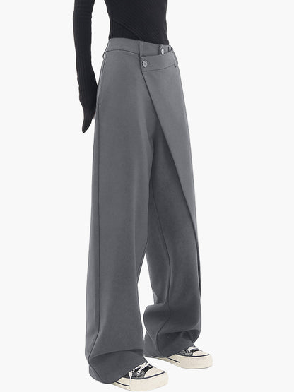 Women's Modern Wide-Leg Asymmetric Wrap Trousers for Versatile Styling
