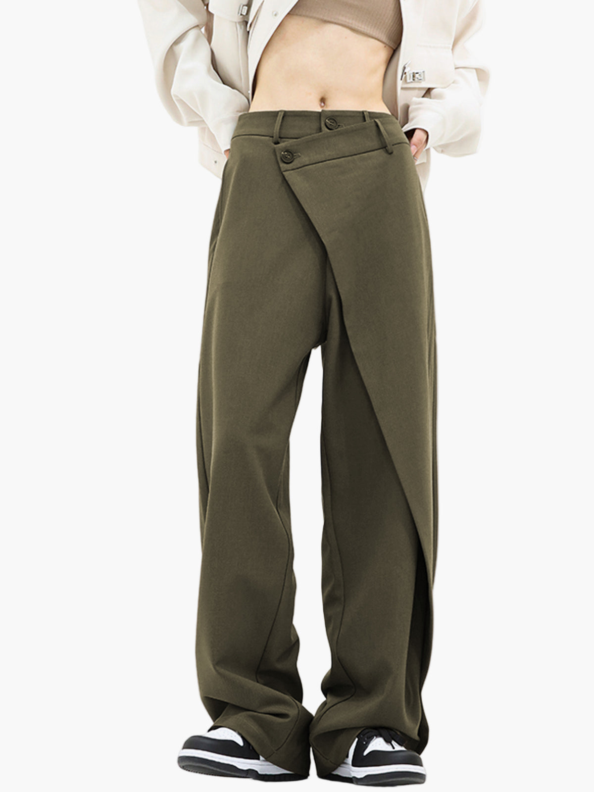 Women's Modern Wide-Leg Asymmetric Wrap Trousers for Versatile Styling