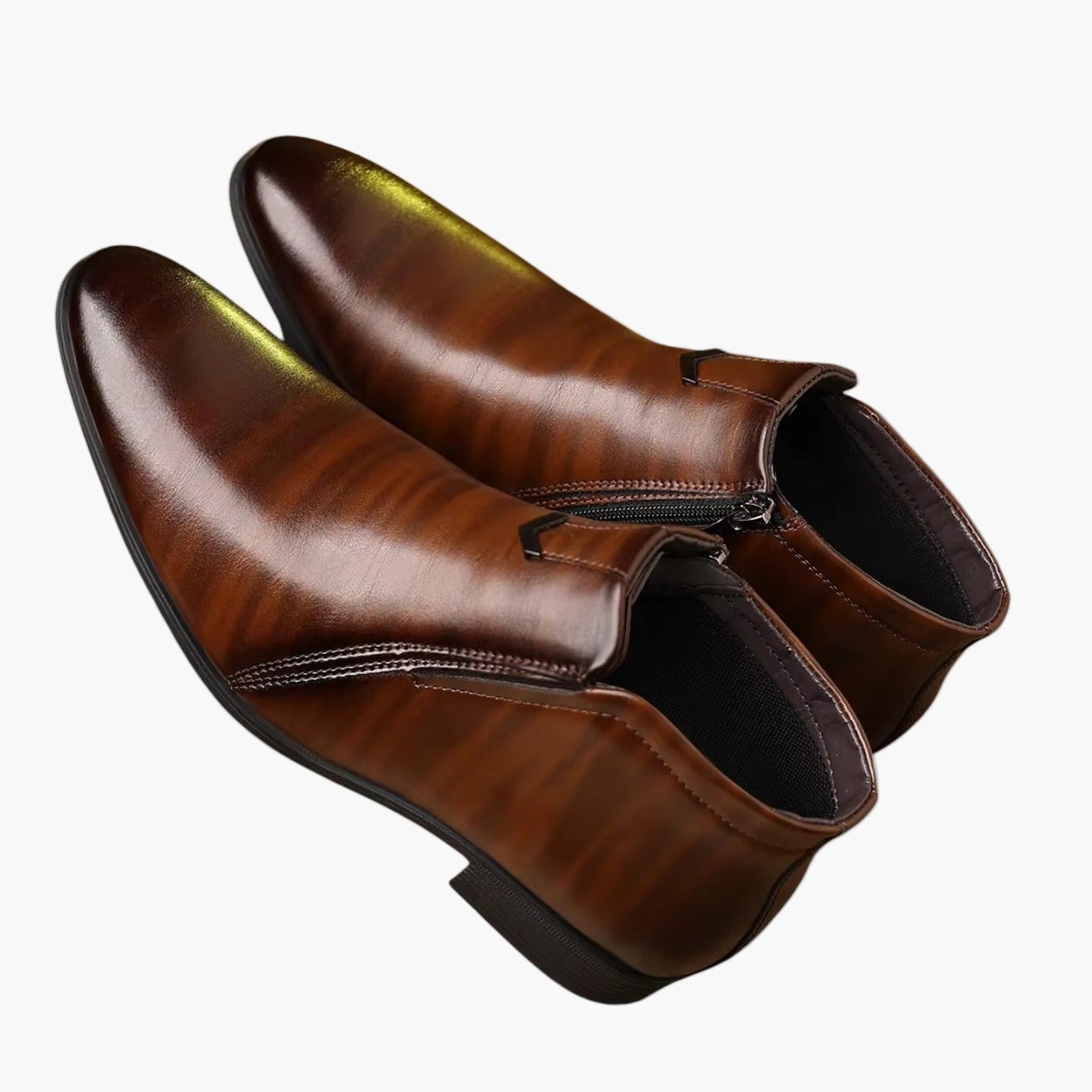 Men's Retro Ankle Dress Boots Classic High-Top Formal Footwear