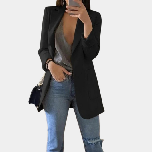 Women's Elegant Long Blazer – Stylish Formal & Casual Jacket