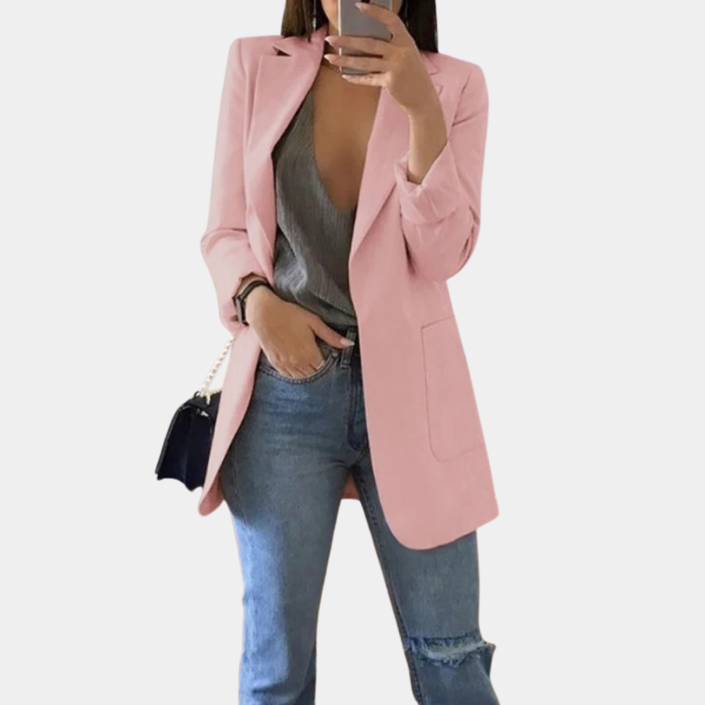 Women's Elegant Long Blazer – Stylish Formal & Casual Jacket
