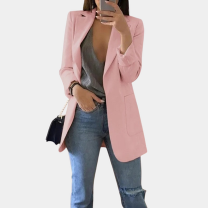 Women's Elegant Long Blazer – Stylish Formal & Casual Jacket