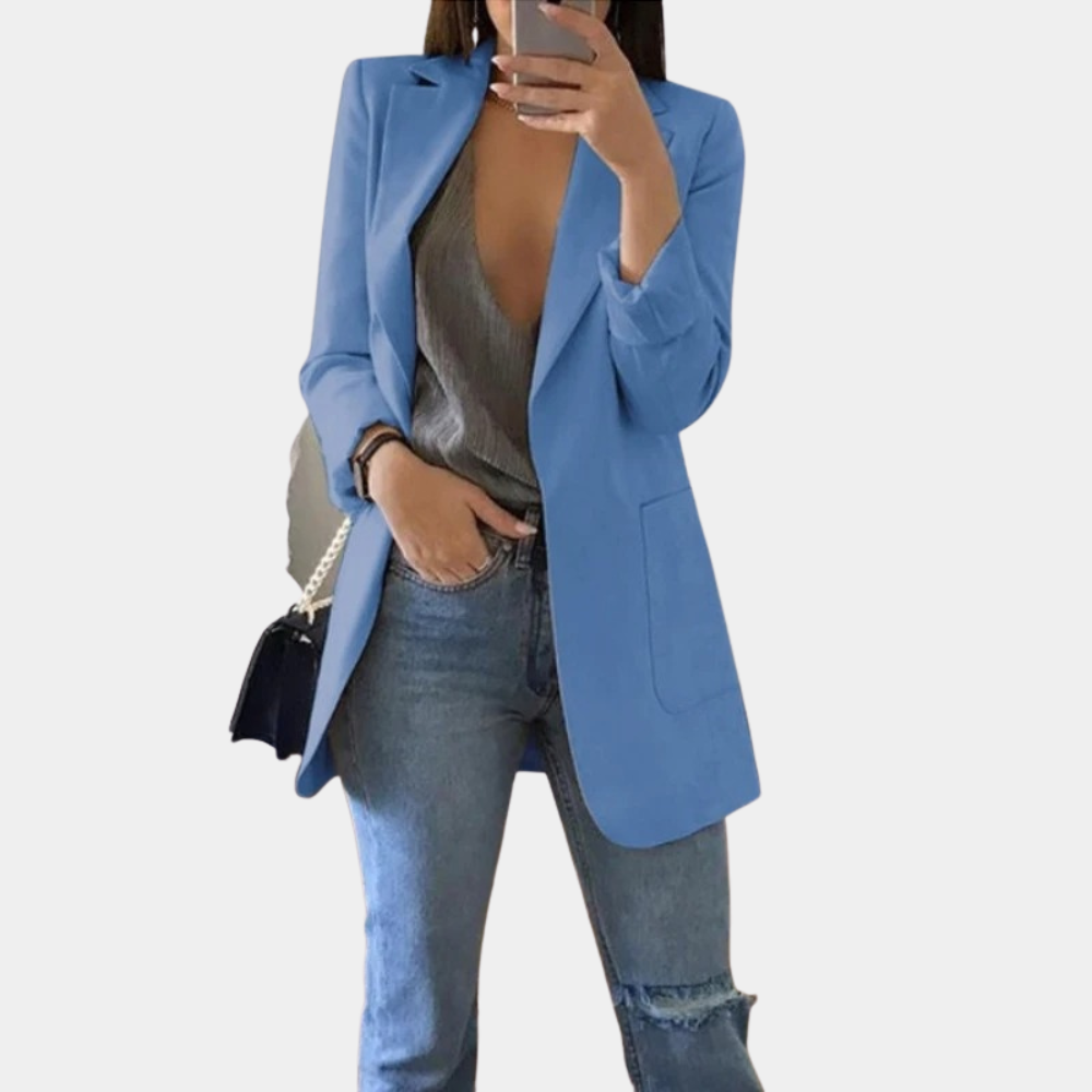 Women's Elegant Long Blazer – Stylish Formal & Casual Jacket
