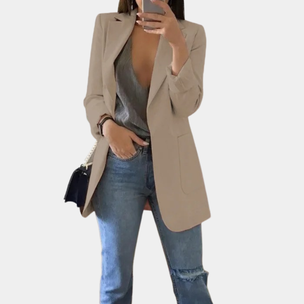 Women's Elegant Long Blazer – Stylish Formal & Casual Jacket