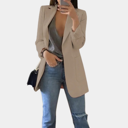 Women's Elegant Long Blazer – Stylish Formal & Casual Jacket