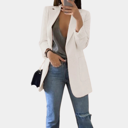 Women's Elegant Long Blazer – Stylish Formal & Casual Jacket