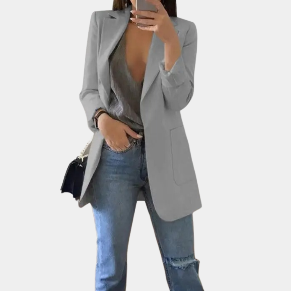 Women's Elegant Long Blazer – Stylish Formal & Casual Jacket