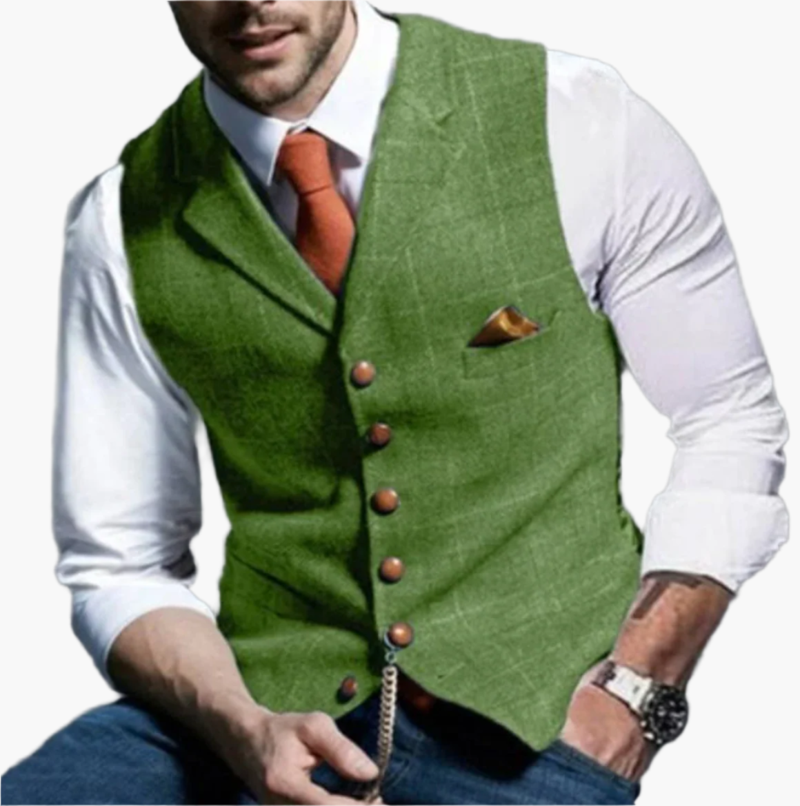 Men's Vintage Style Formal Vest – Classic Tailored Waistcoat for Business, Weddings & Casual Elegance