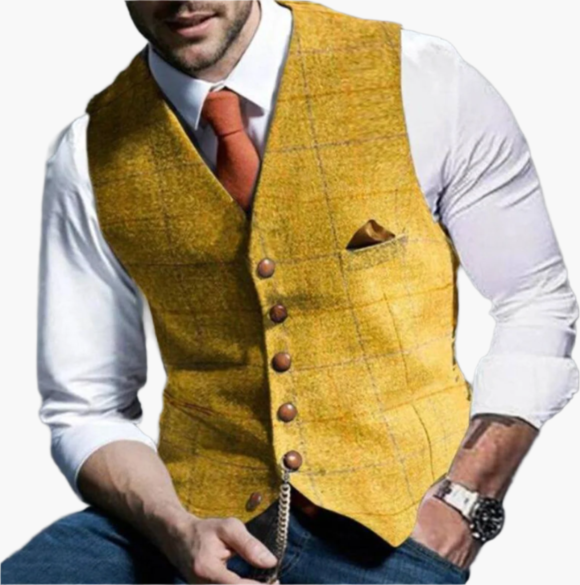 Men's Vintage Style Formal Vest – Classic Tailored Waistcoat for Business, Weddings & Casual Elegance