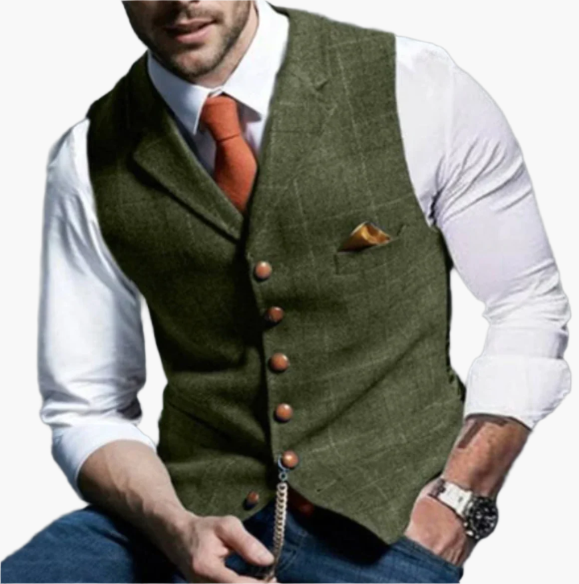 Men's Vintage Style Formal Vest – Classic Tailored Waistcoat for Business, Weddings & Casual Elegance