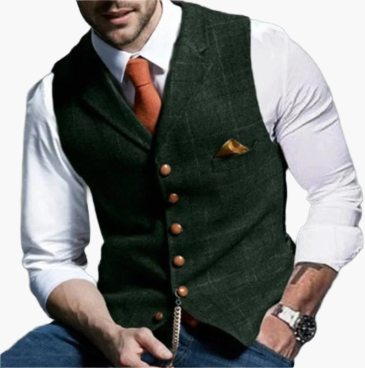 Men's Vintage Style Formal Vest – Classic Tailored Waistcoat for Business, Weddings & Casual Elegance