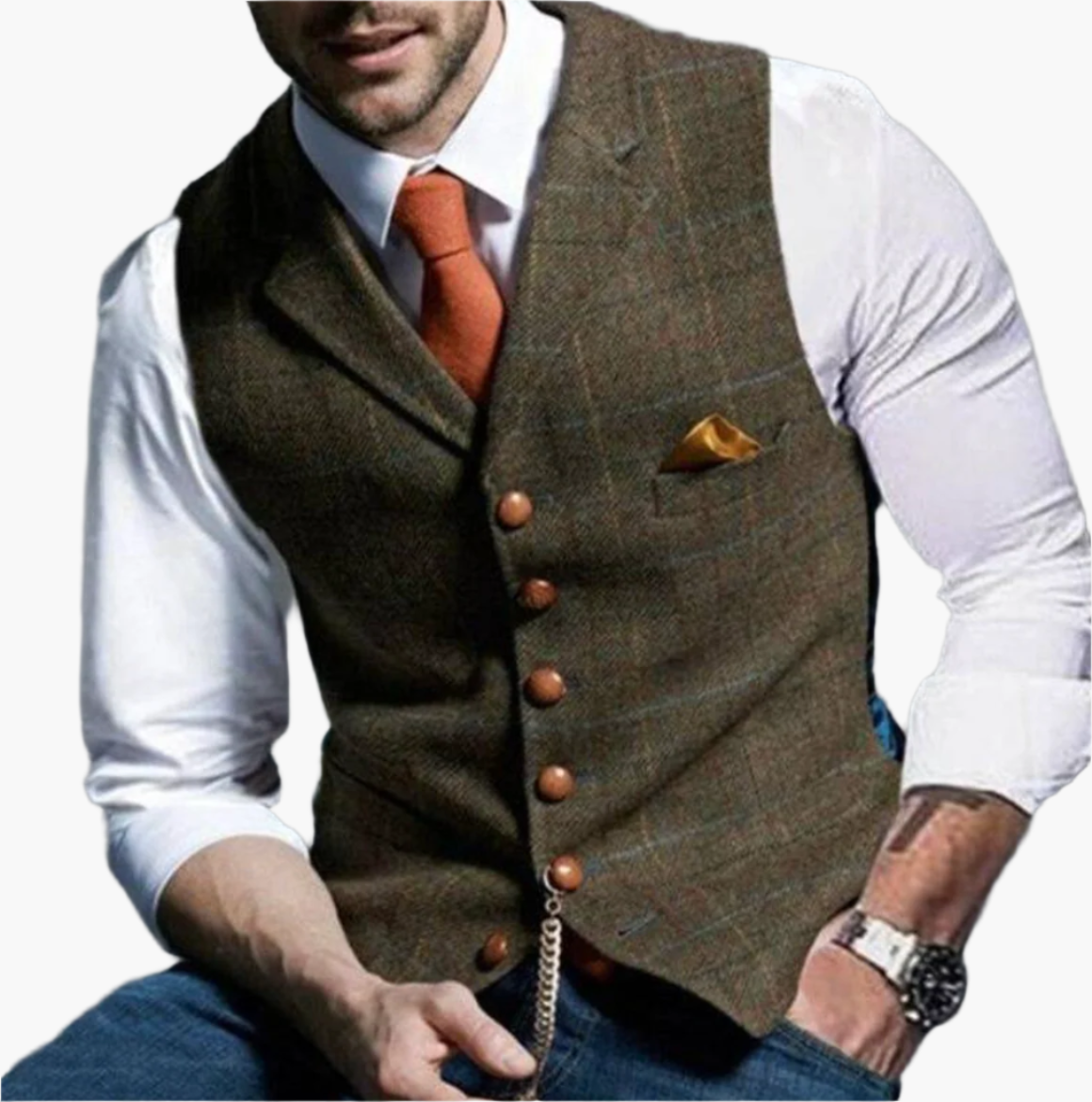 Men's Vintage Style Formal Vest – Classic Tailored Waistcoat for Business, Weddings & Casual Elegance