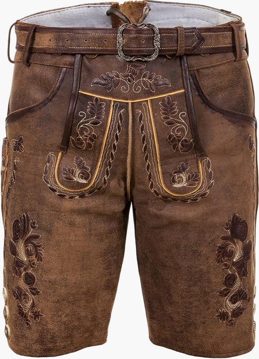 Men's Traditional Bavarian Lederhosen Shorts for Festivals and Cultural Events