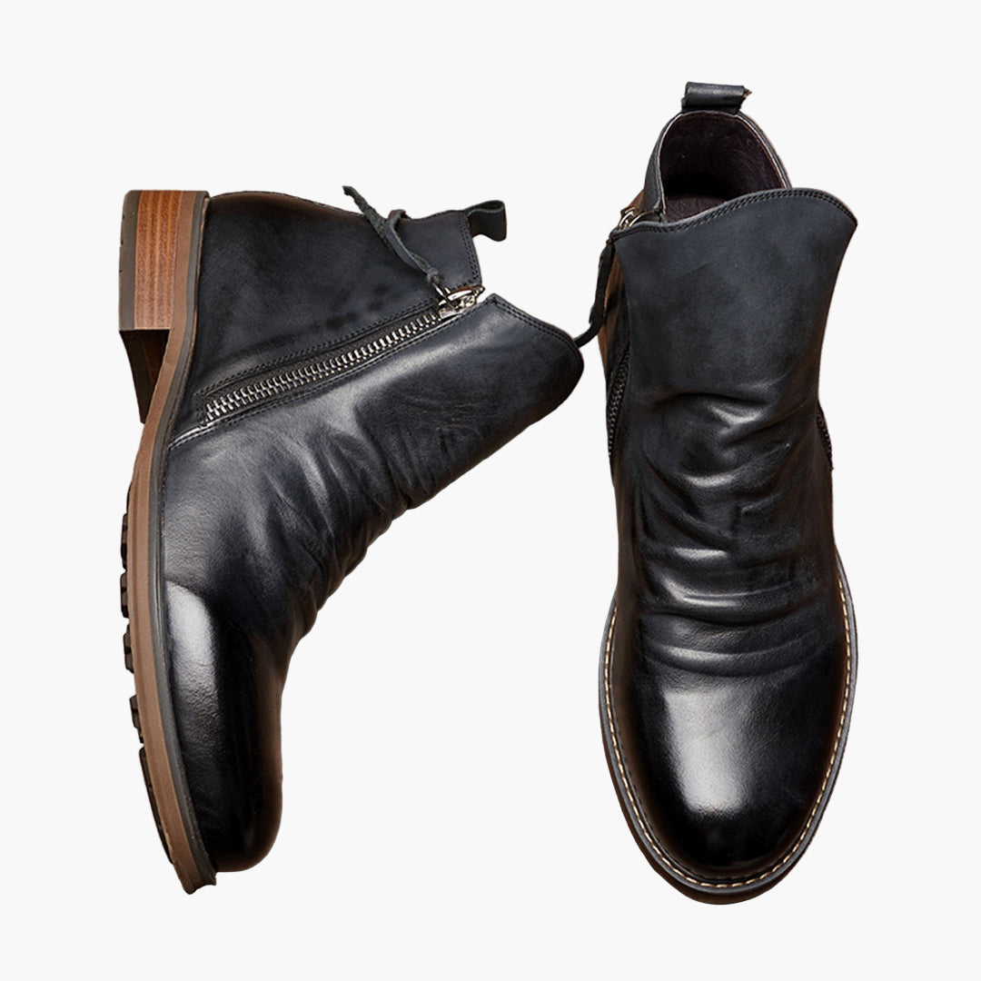 Men's Classic Ankle Boots with Side Zip – Modern Urban Style Everyday Footwear