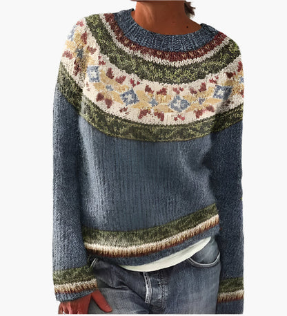 Women's Retro-Style Casual Sweater – Vintage Knit Pullover for Everyday Comfort