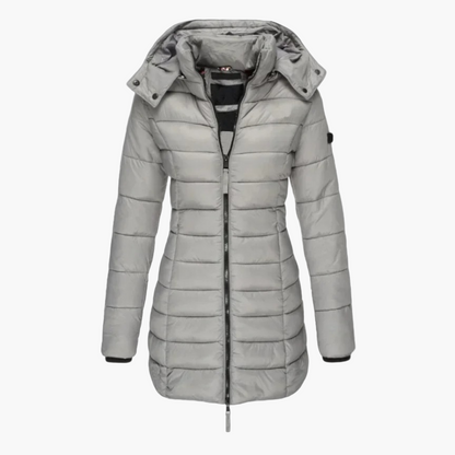 Women's Quilted Winter Parka – Elegant Long Puffer Coat for Cold Weather