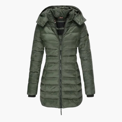 Women's Quilted Winter Parka – Elegant Long Puffer Coat for Cold Weather