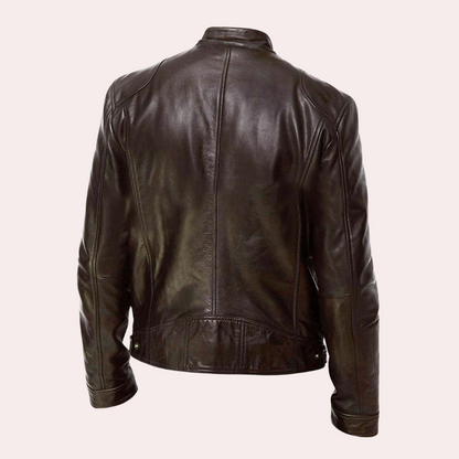 Men's Classic Vegan Leather Biker Jacket for Versatile Everyday Style