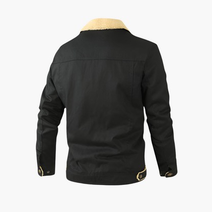 Men's Vintage Winter Bomber Jacket – Classic Warm Sherpa-Lined Casual Outerwear