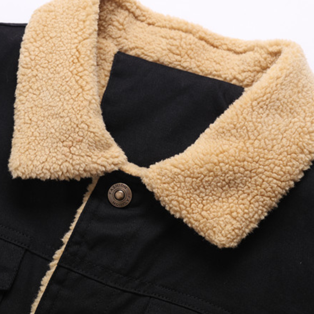Men's Vintage Winter Bomber Jacket – Classic Warm Sherpa-Lined Casual Outerwear