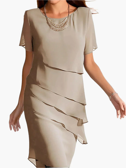 Women's Elegant Layered Sheath Dress for Sophisticated Occasions