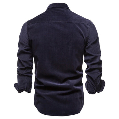 Men's Corduroy Casual Smart Shirt – Versatile Long Sleeve Button-Up for Everyday Style