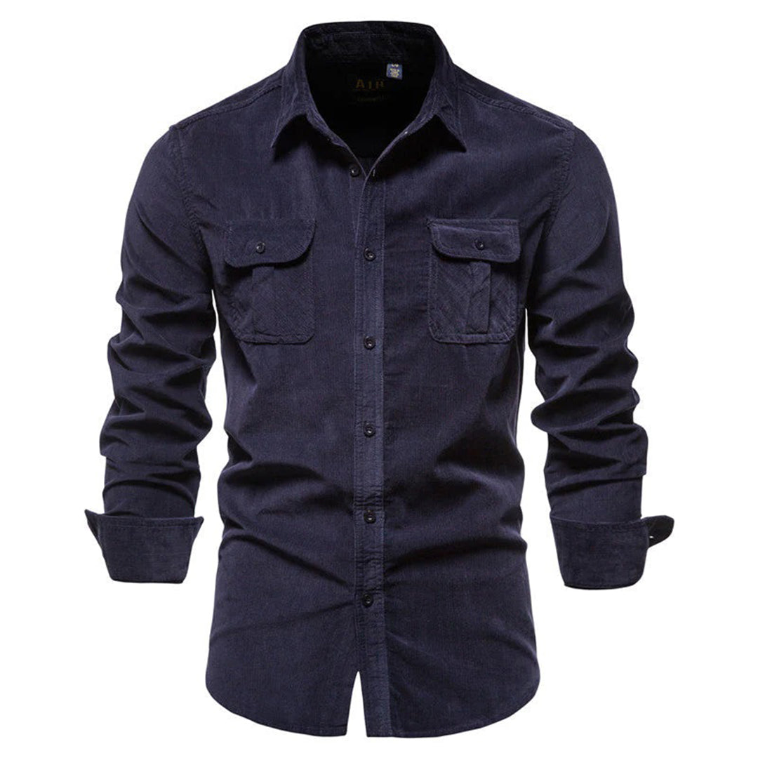 Men's Corduroy Casual Smart Shirt – Versatile Long Sleeve Button-Up for Everyday Style