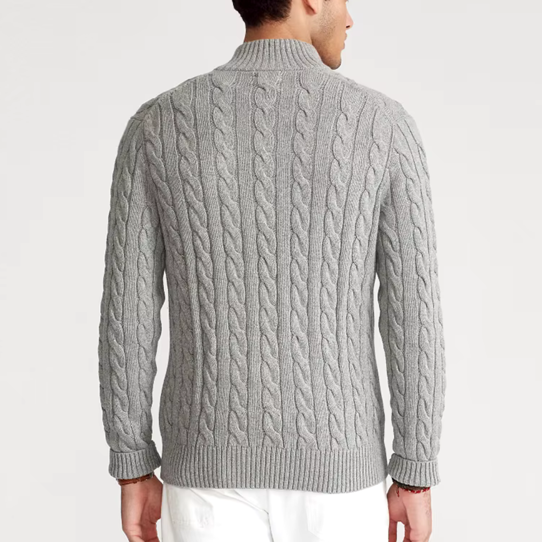 Men's Classic Cable Knit Half-Zip Sweater – Timeless Style for Everyday Comfort