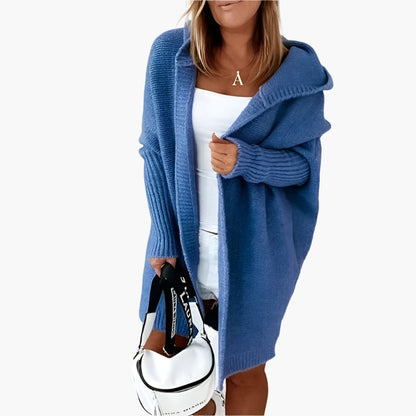Women's Cozy Hooded Oversized Knit Cardigan – Stylish Fall Layering Essential