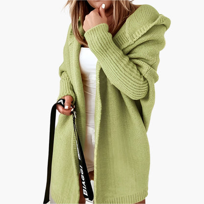 Women's Cozy Hooded Oversized Knit Cardigan – Stylish Fall Layering Essential