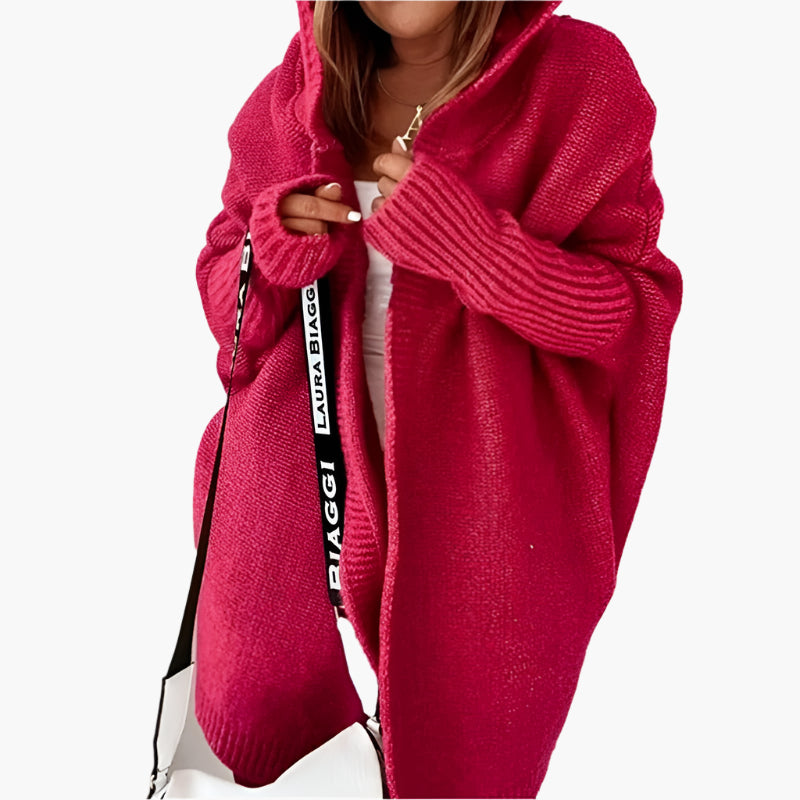 Women's Cozy Hooded Oversized Knit Cardigan – Stylish Fall Layering Essential