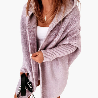 Women's Cozy Hooded Oversized Knit Cardigan – Stylish Fall Layering Essential