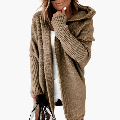 Women's Cozy Hooded Oversized Knit Cardigan – Stylish Fall Layering Essential