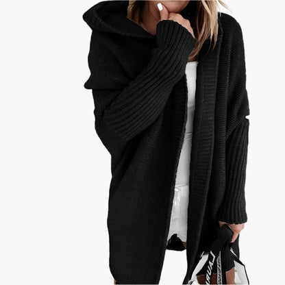 Women's Cozy Hooded Oversized Knit Cardigan – Stylish Fall Layering Essential