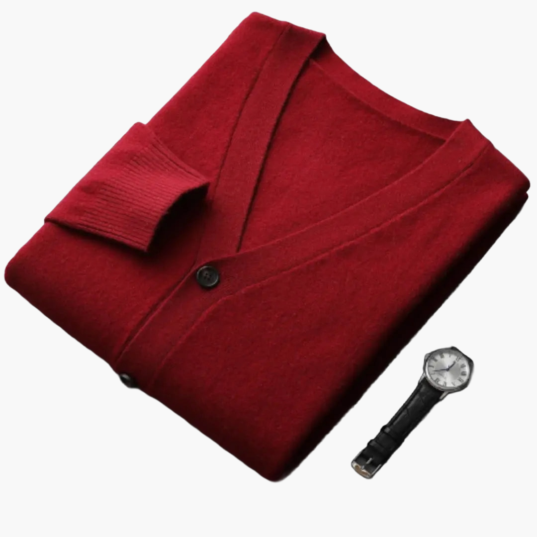 Men's Classic V-Neck Cardigan Sweater – Versatile Everyday & Office Style