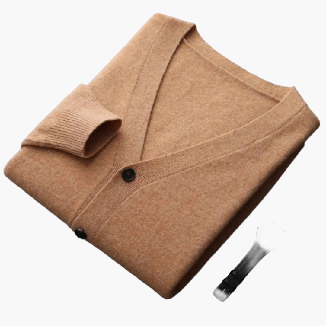 Men's Classic V-Neck Cardigan Sweater – Versatile Everyday & Office Style