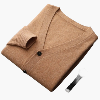 Men's Classic V-Neck Cardigan Sweater – Versatile Everyday & Office Style