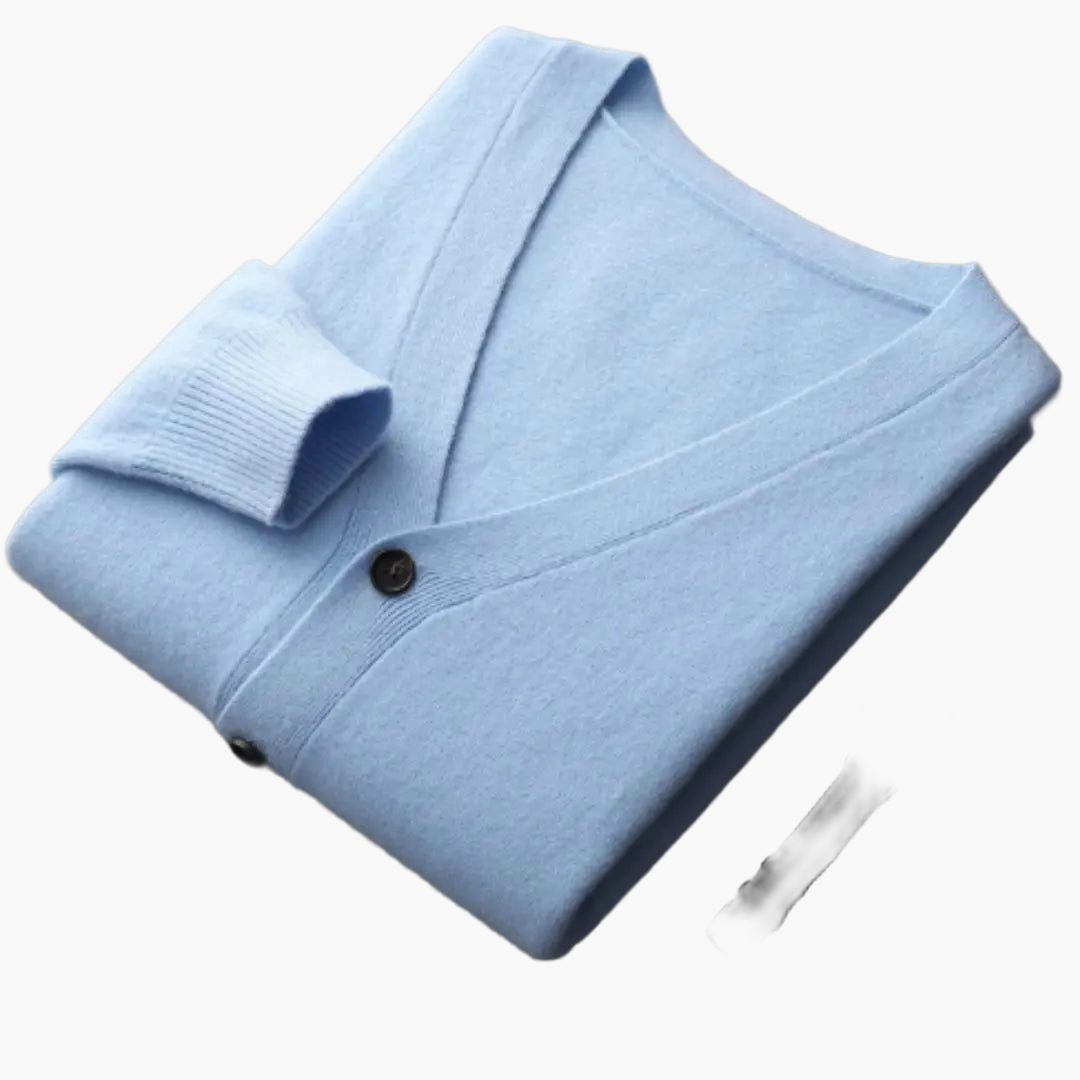 Men's Classic V-Neck Cardigan Sweater – Versatile Everyday & Office Style
