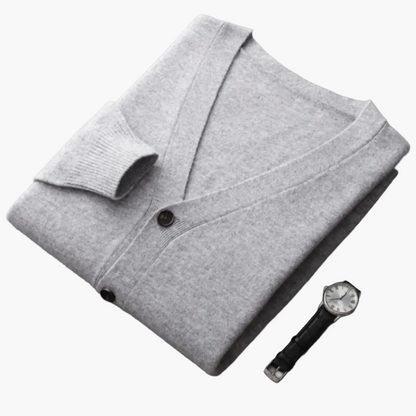 Men's Classic V-Neck Cardigan Sweater – Versatile Everyday & Office Style