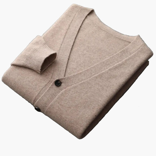Men's Classic V-Neck Cardigan Sweater – Versatile Everyday & Office Style